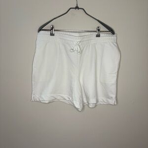 Danskin White Athletic Sweat Shorts Soft Fabric Drawstring Waist XXL casual